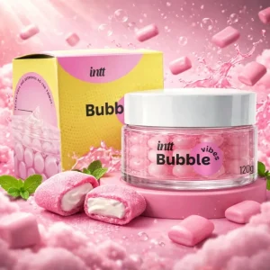 Bubble vibes produto 3 em 1, com esferas de ativação e aroma de chiclete – 120g