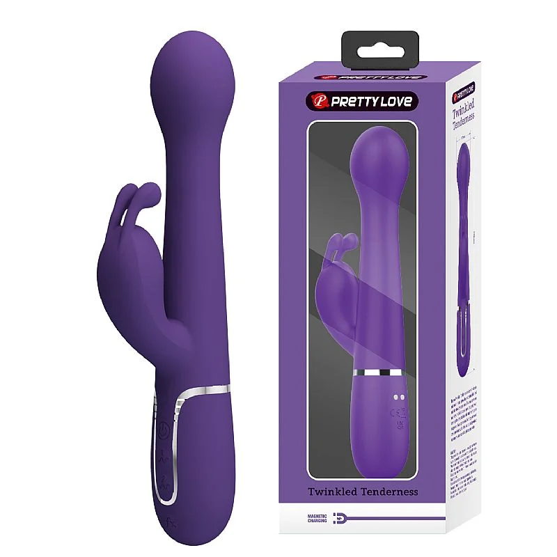 Vibrador de Ponto G e Clitóris - Rotativo / Vai e vem - Twinkled 3 - Pretty Love: Cor: Roxo; - Imagem 3